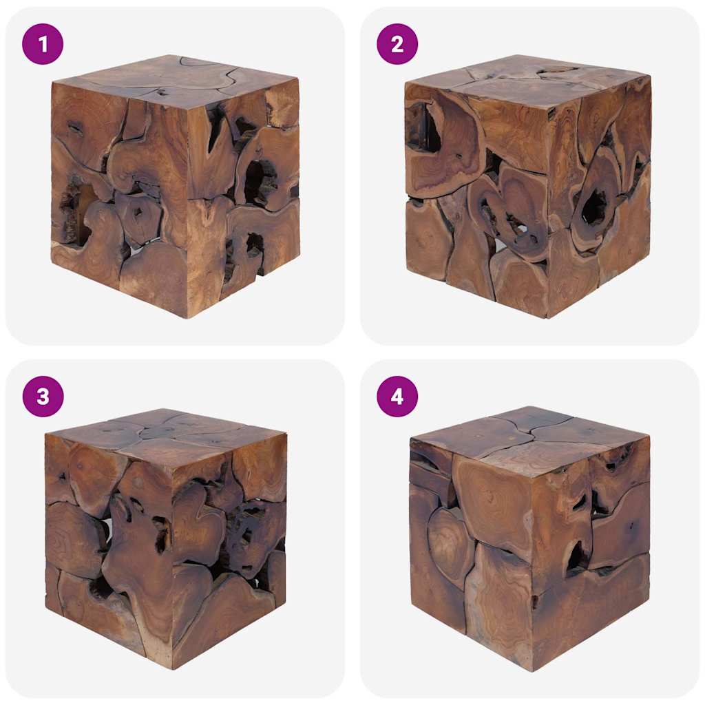 Tabourets 2 pcs marron 40x40x45 cm bois de teck massif - XIOS