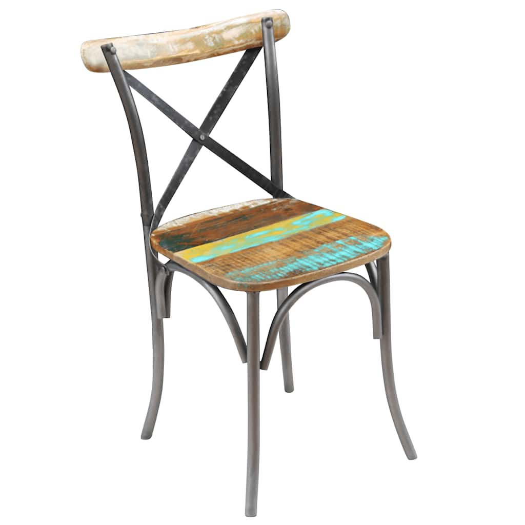 Chaises à manger lot de 4 bois de récupération solide - XIOS
