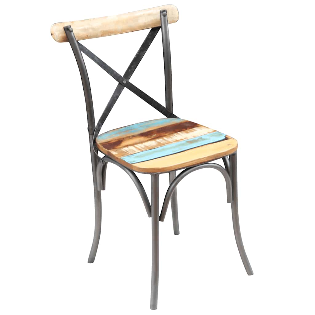 Chaises à manger lot de 4 bois de récupération solide - XIOS