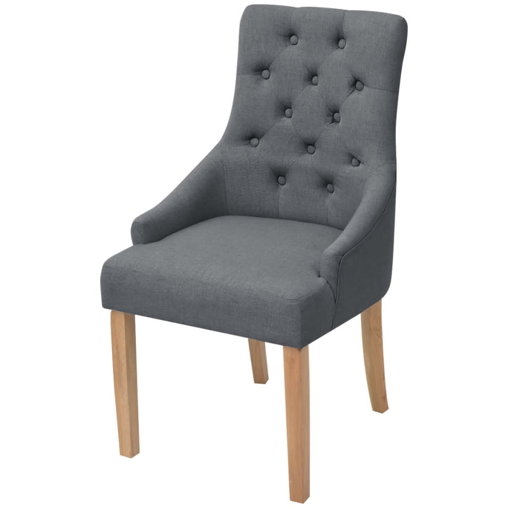 Chaises à manger lot de 4 gris foncé tissu - XIOS