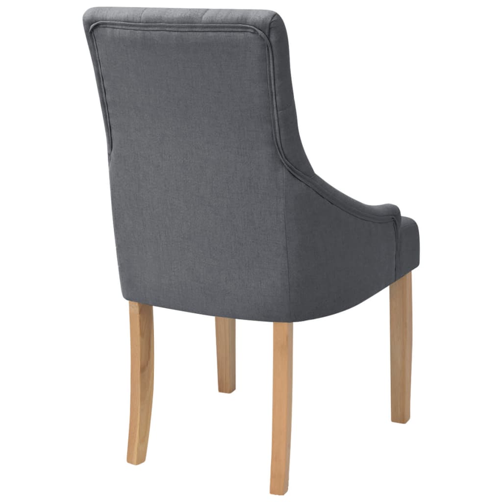 Chaises à manger lot de 4 gris foncé tissu - XIOS