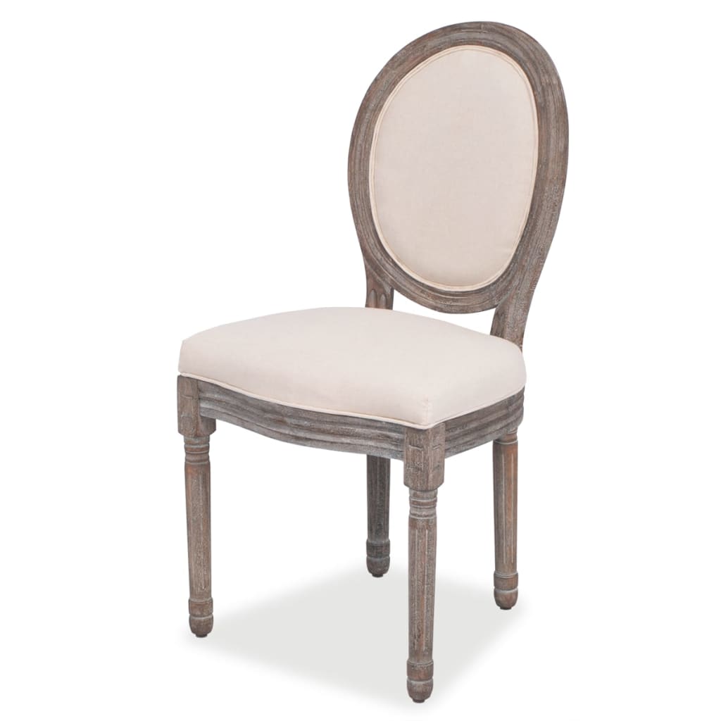 Chaises à manger lot de 6 crème tissu - XIOS