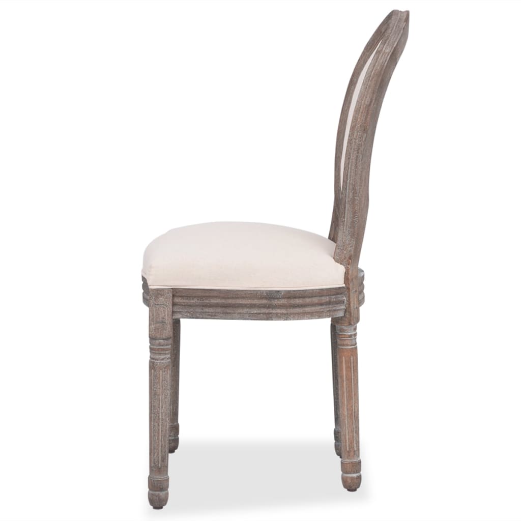 Chaises à manger lot de 6 crème tissu - XIOS