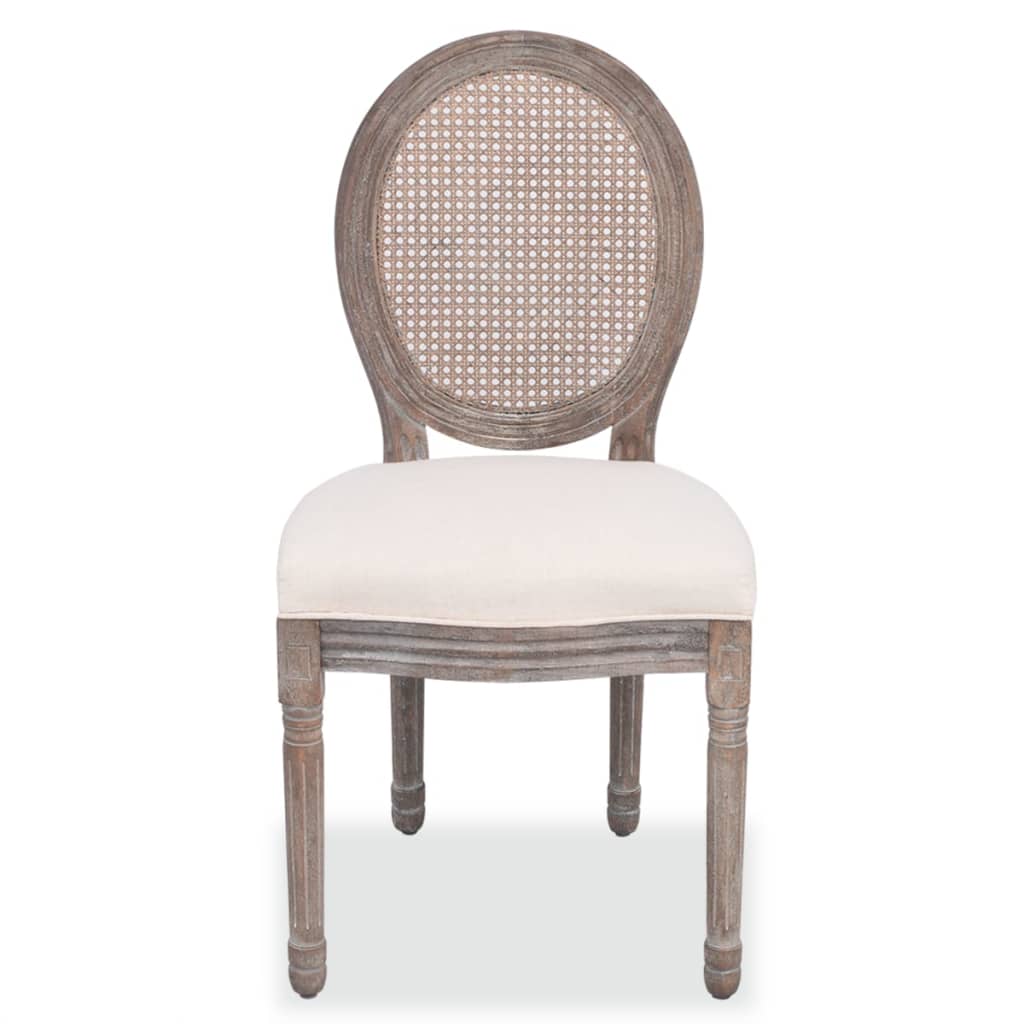 Chaises à manger lot de 6 crème tissu - XIOS