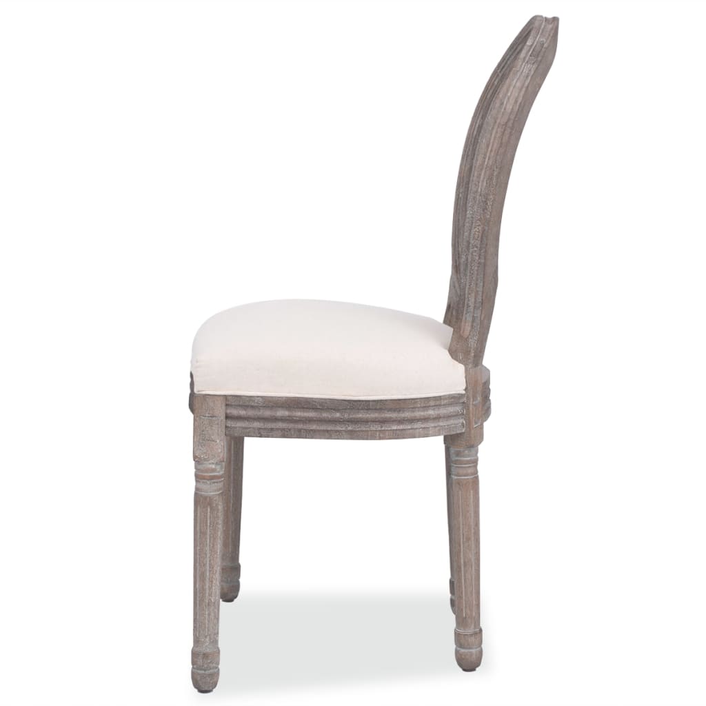 Chaises à manger lot de 6 crème tissu - XIOS
