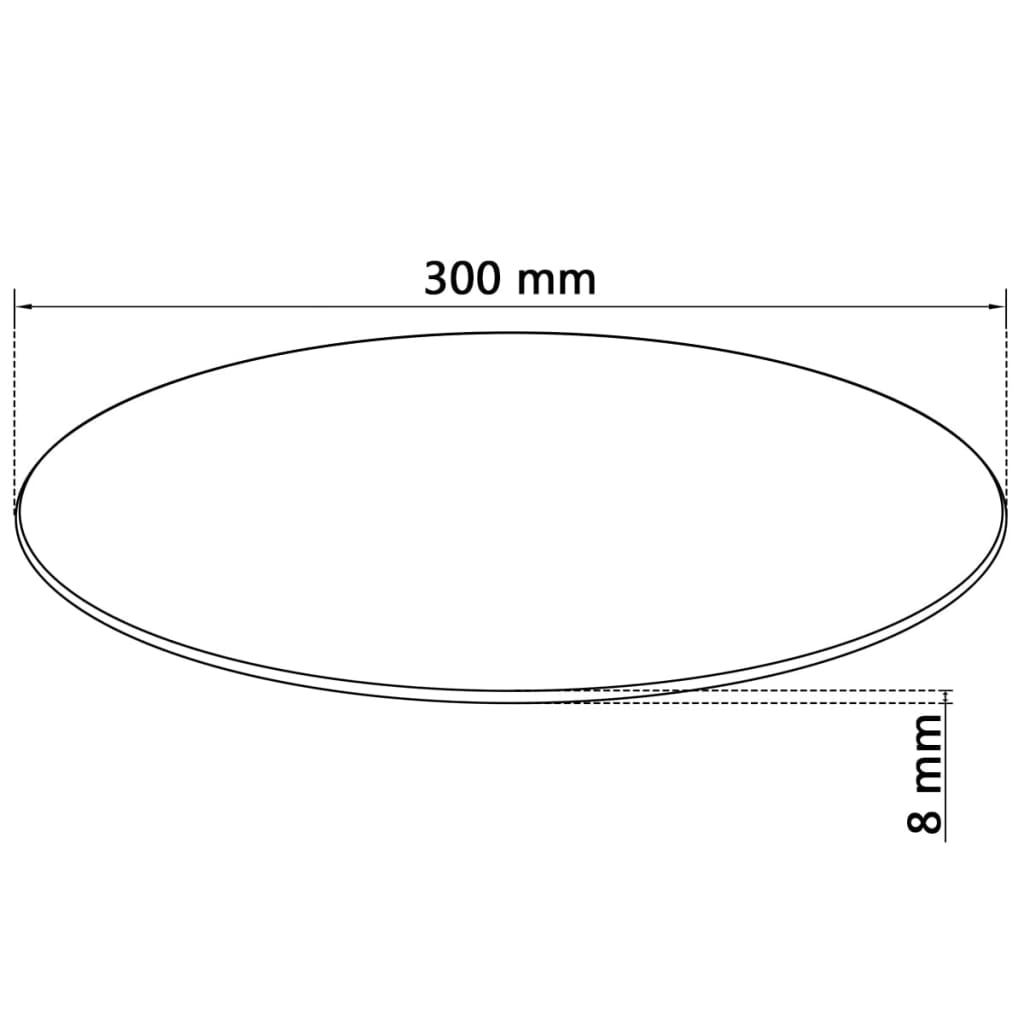 Dessus de table rond Verre trempé 300 mm - XIOS