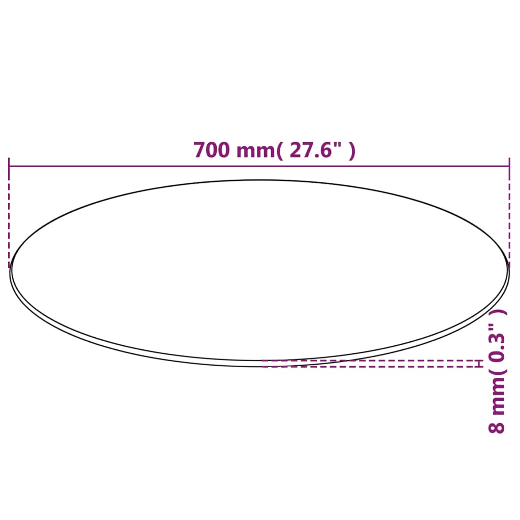 Dessus de table rond Verre trempé 700 mm - XIOS