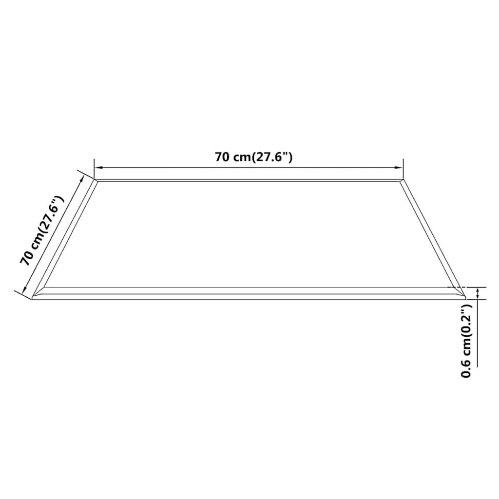 Dessus de table carré Verre trempé 700 x 700 mm - XIOS