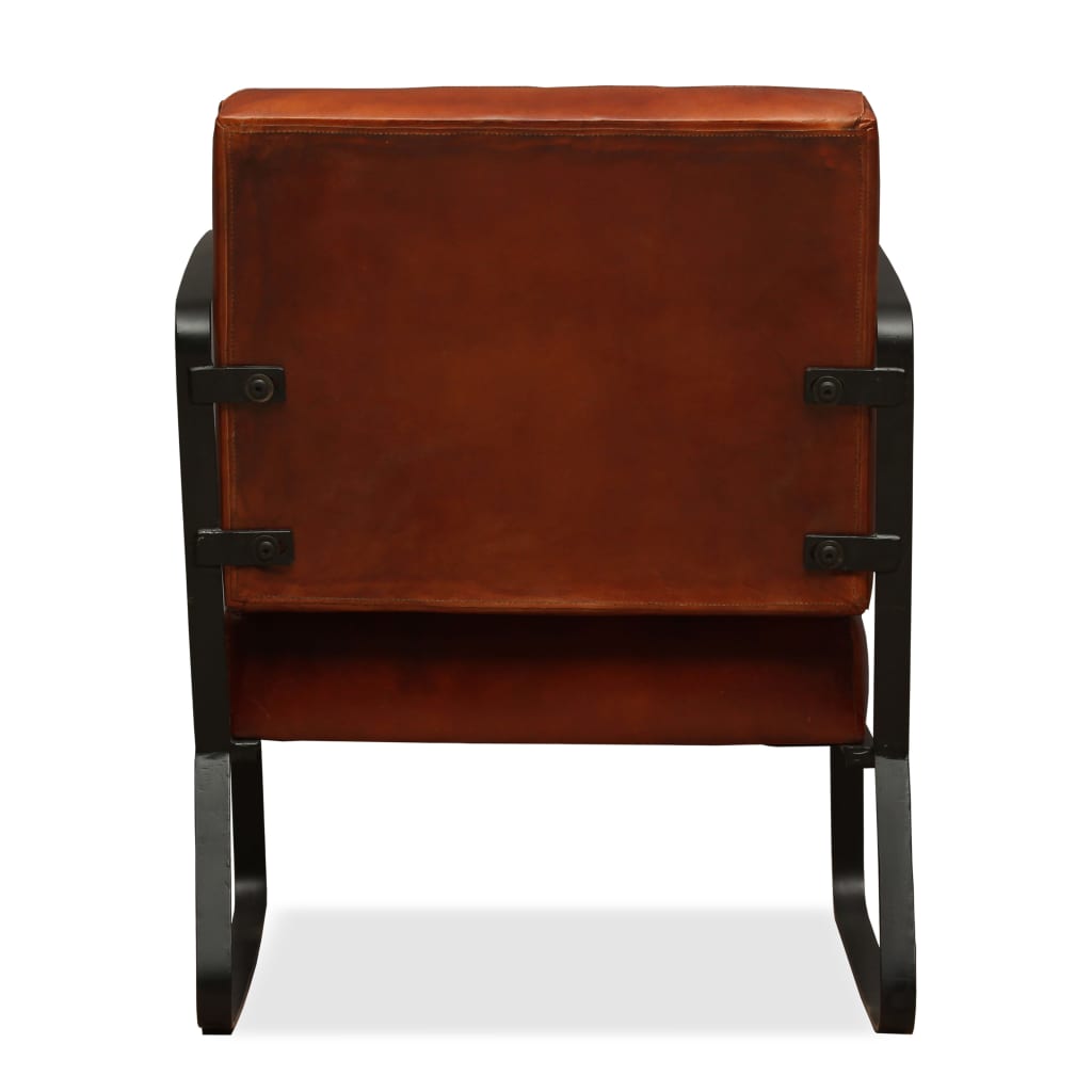 Fauteuil marron cuir véritable - XIOS