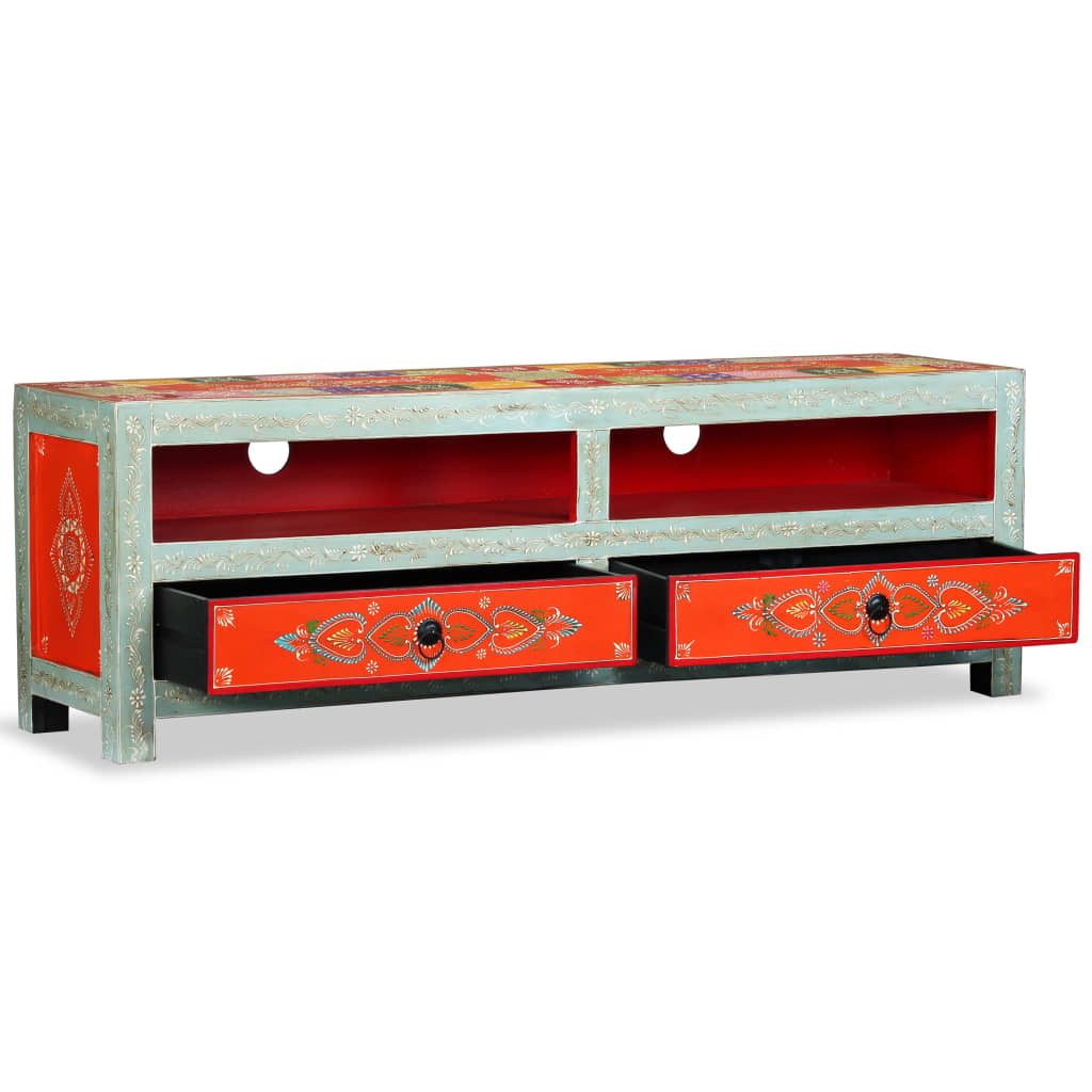 Meuble TV Bois de manguier massif Peint à la main - XIOS