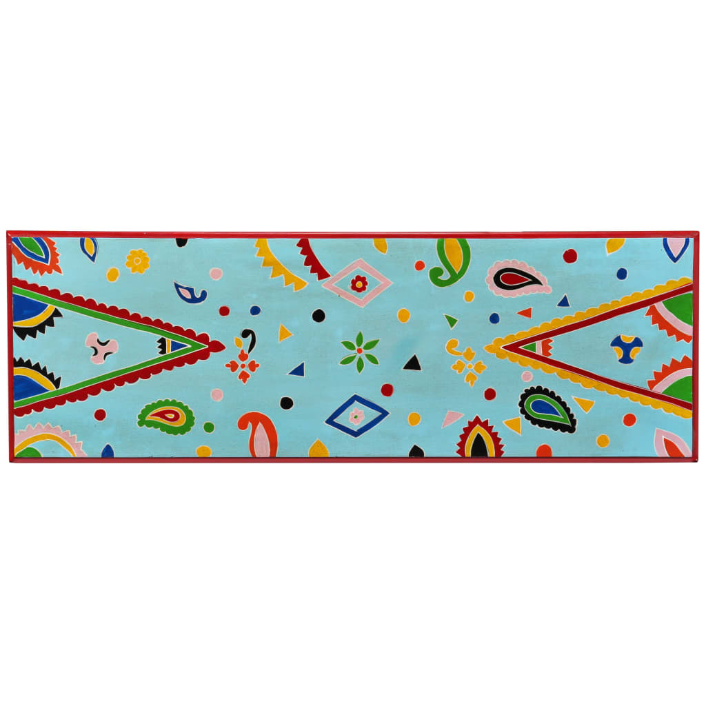 Table console Bois de manguier massif Bleu peint à la main - XIOS