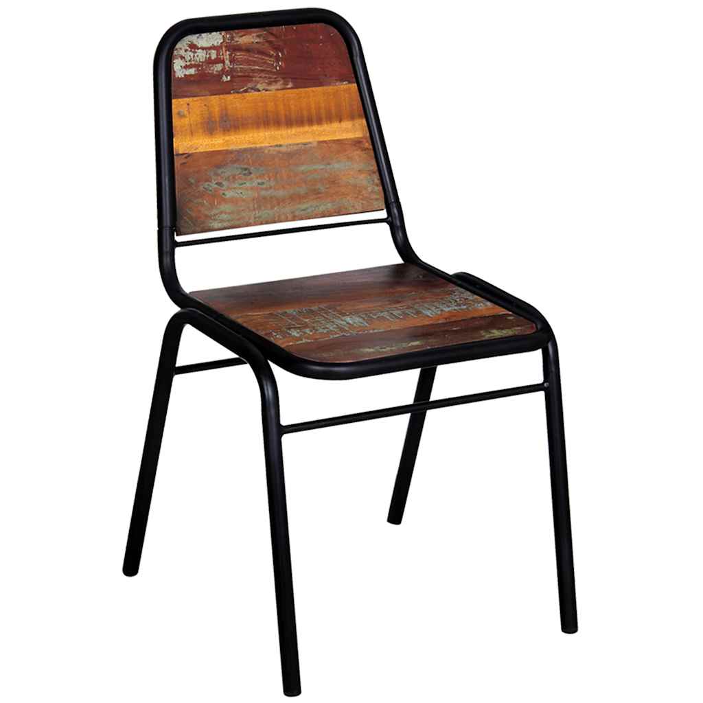 Chaises à manger lot de 4 bois de récupération solide - XIOS