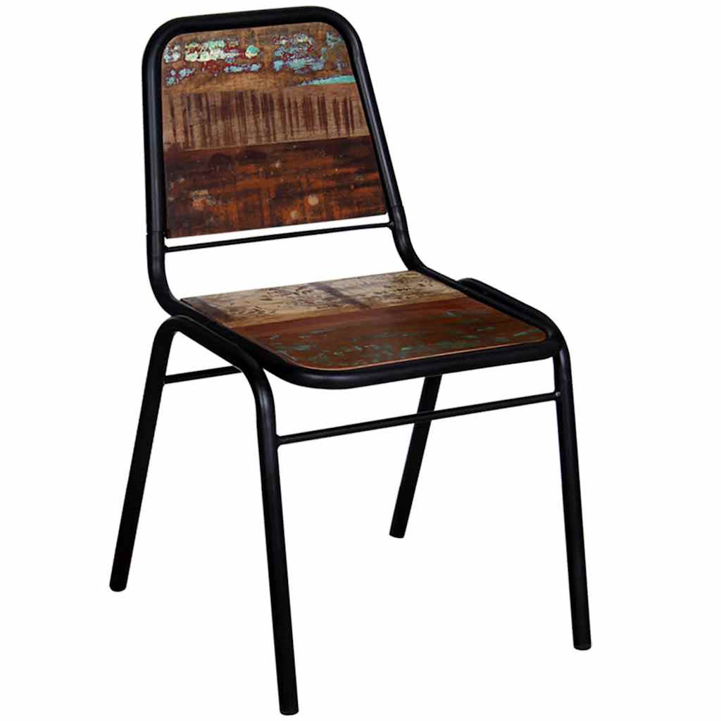 Chaises à manger lot de 6 bois de récupération solide - XIOS