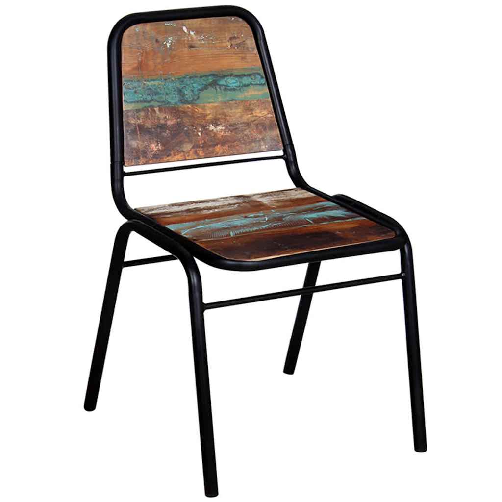 Chaises à manger lot de 6 bois de récupération solide - XIOS