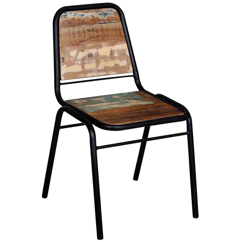 Chaises à manger lot de 6 bois de récupération solide - XIOS