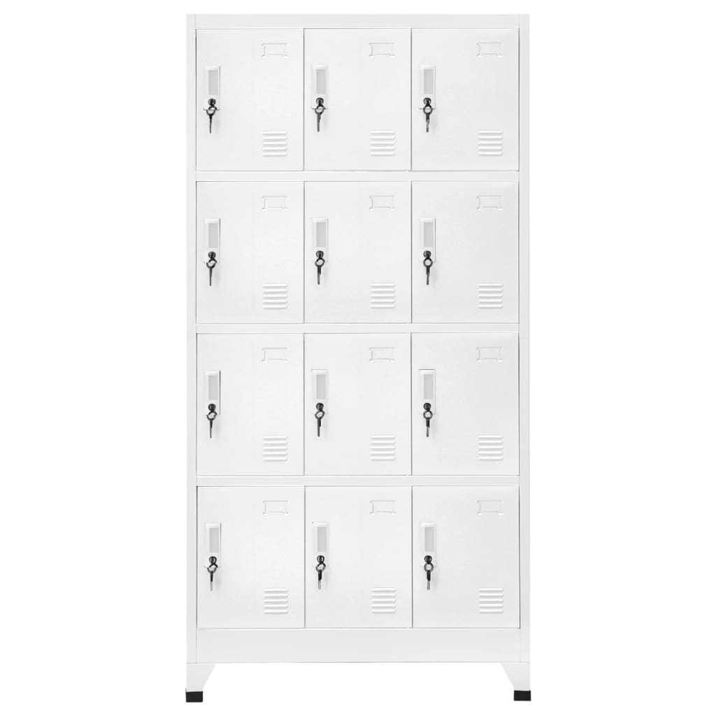 Armoire à casier avec 12 compartiments 90x45x180 cm