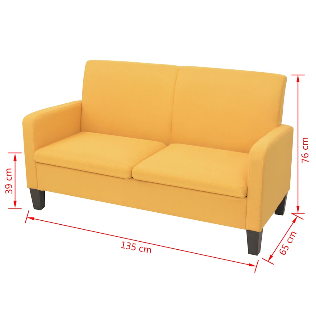 Canapé à 2 places 244721 cm jaune - XIOS