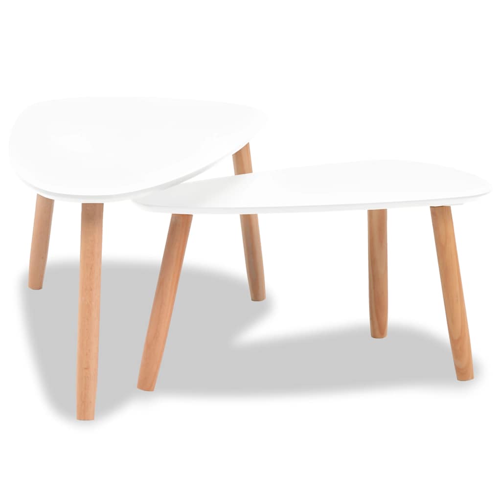 Ensemble de tables basses 2 pcs Bois de pin massif Blanc - XIOS