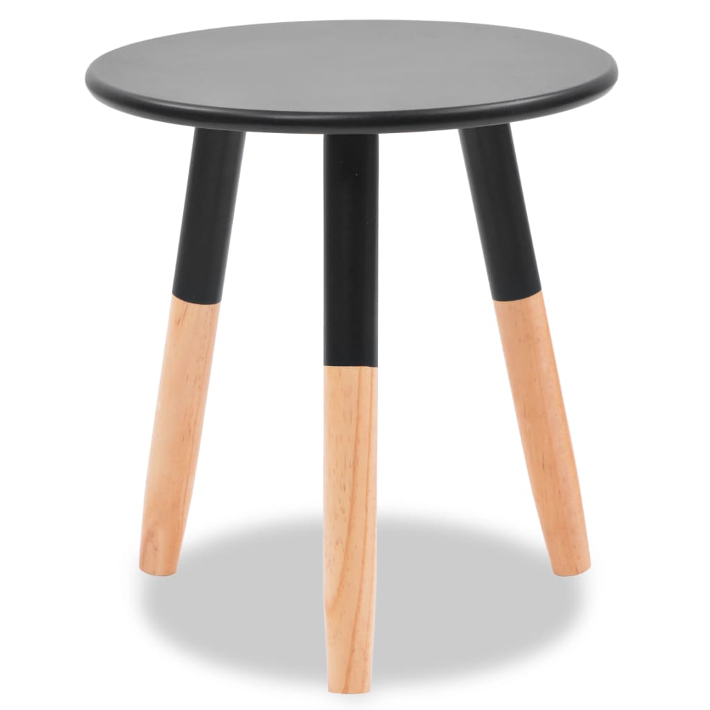 Ensemble de tables d'appoint 2 pcs Bois de pin massif Noir - XIOS