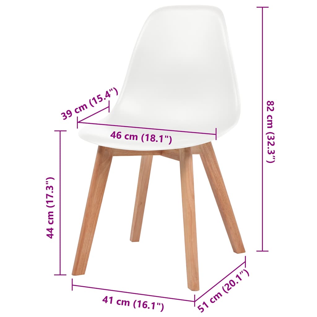 Chaises à manger lot de 2 Blanc Plastique