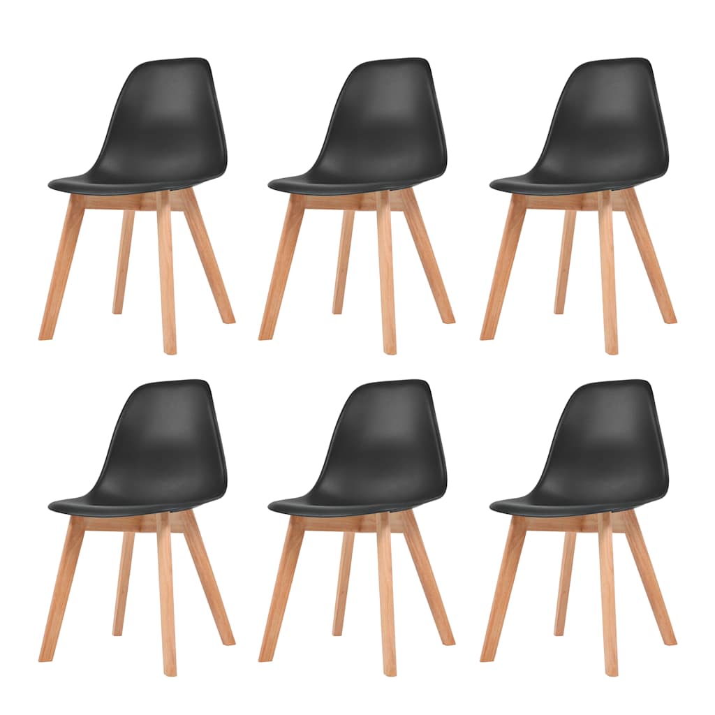Chaises à manger lot de 6 Noir Plastique - XIOS