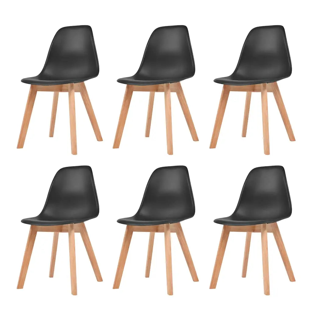 Chaises à manger lot de 6 Noir Plastique - XIOS