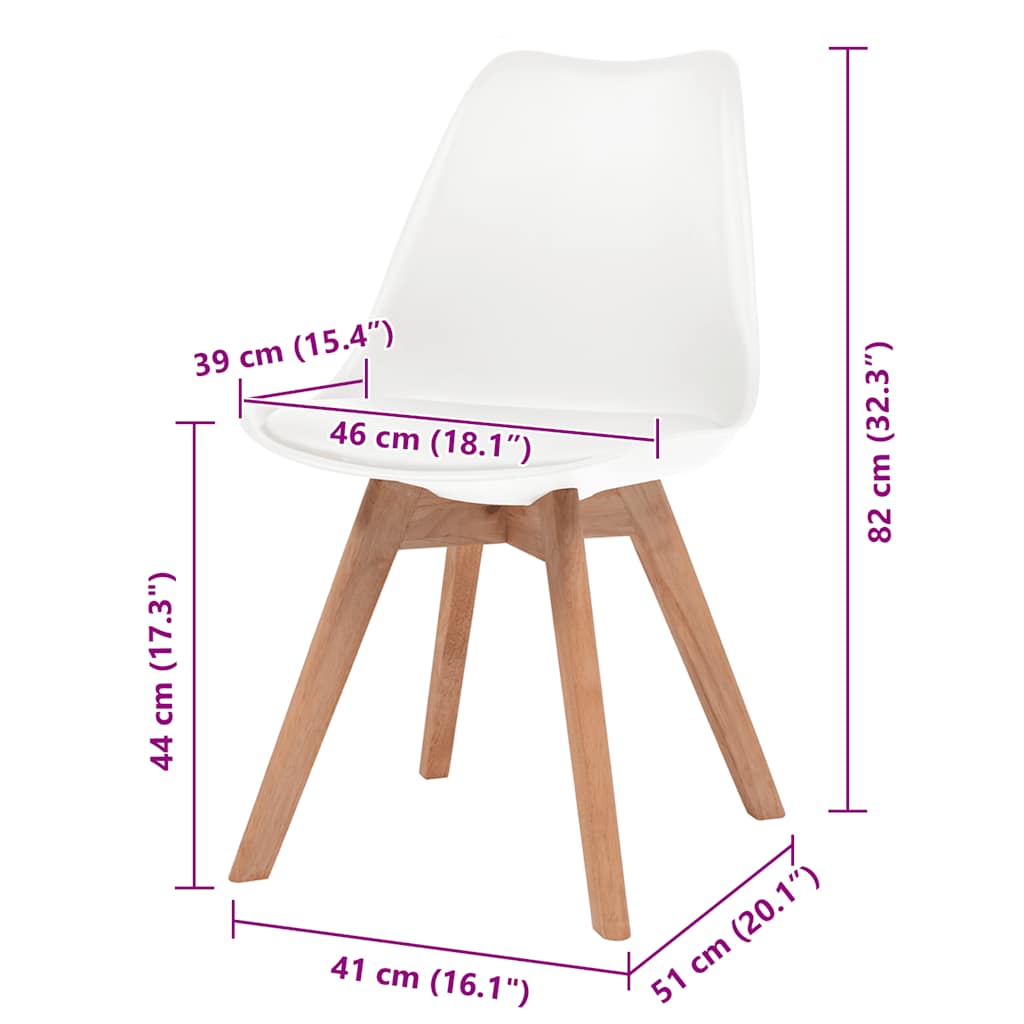 Chaises à manger lot de 4 Blanc Plastique - XIOS