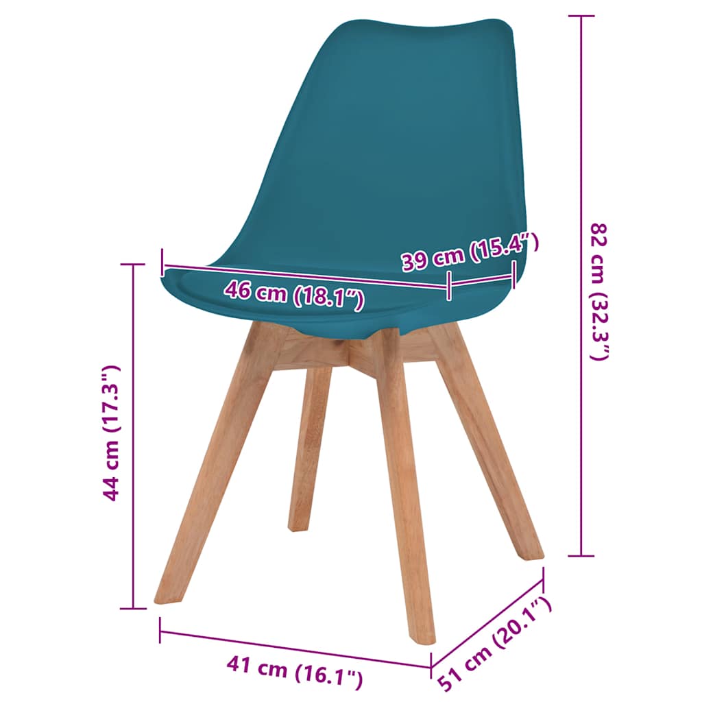 Chaises à manger lot de 2 Turquoise Plastique