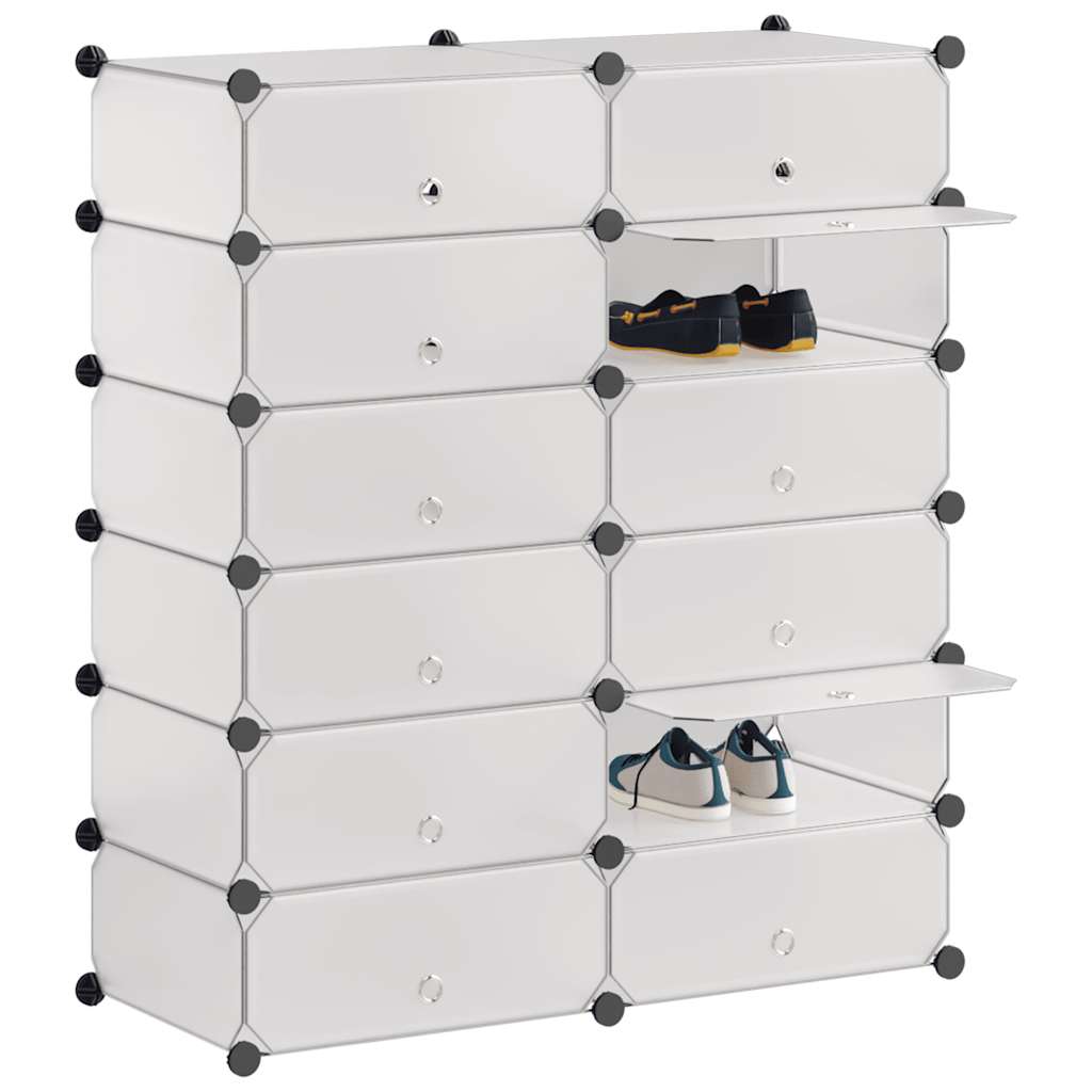 Armoire à chaussures avec 12 compartiments Blanc - XIOS