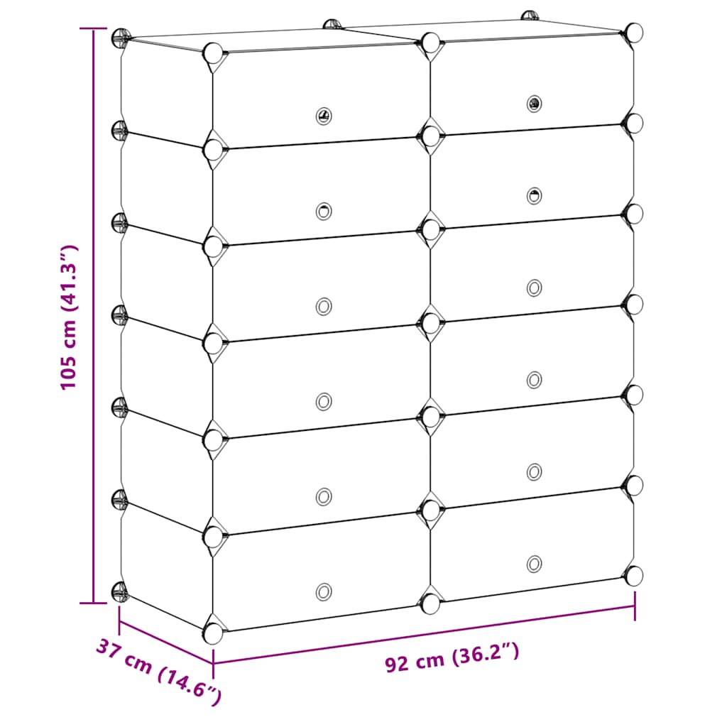 Armoire à chaussures avec 12 compartiments Blanc - XIOS