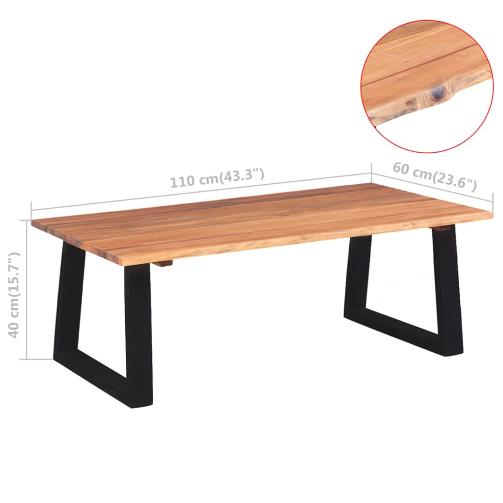 Table basse Bois d'acacia massif 110x60x40 cm - XIOS