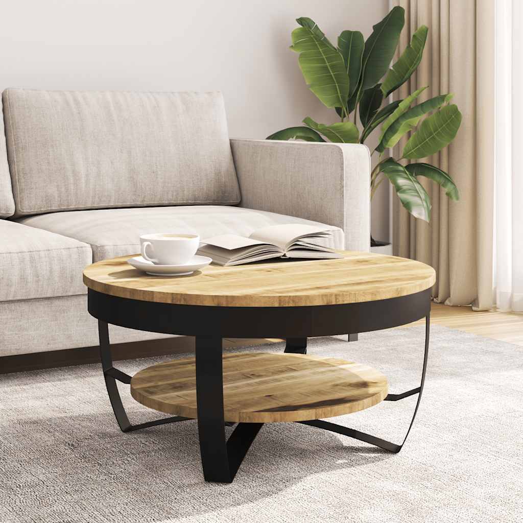 Table basse Bois massif de manguier brut 65x32 cm - XIOS