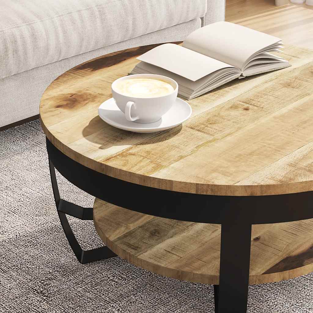 Table basse Bois massif de manguier brut 65x32 cm - XIOS