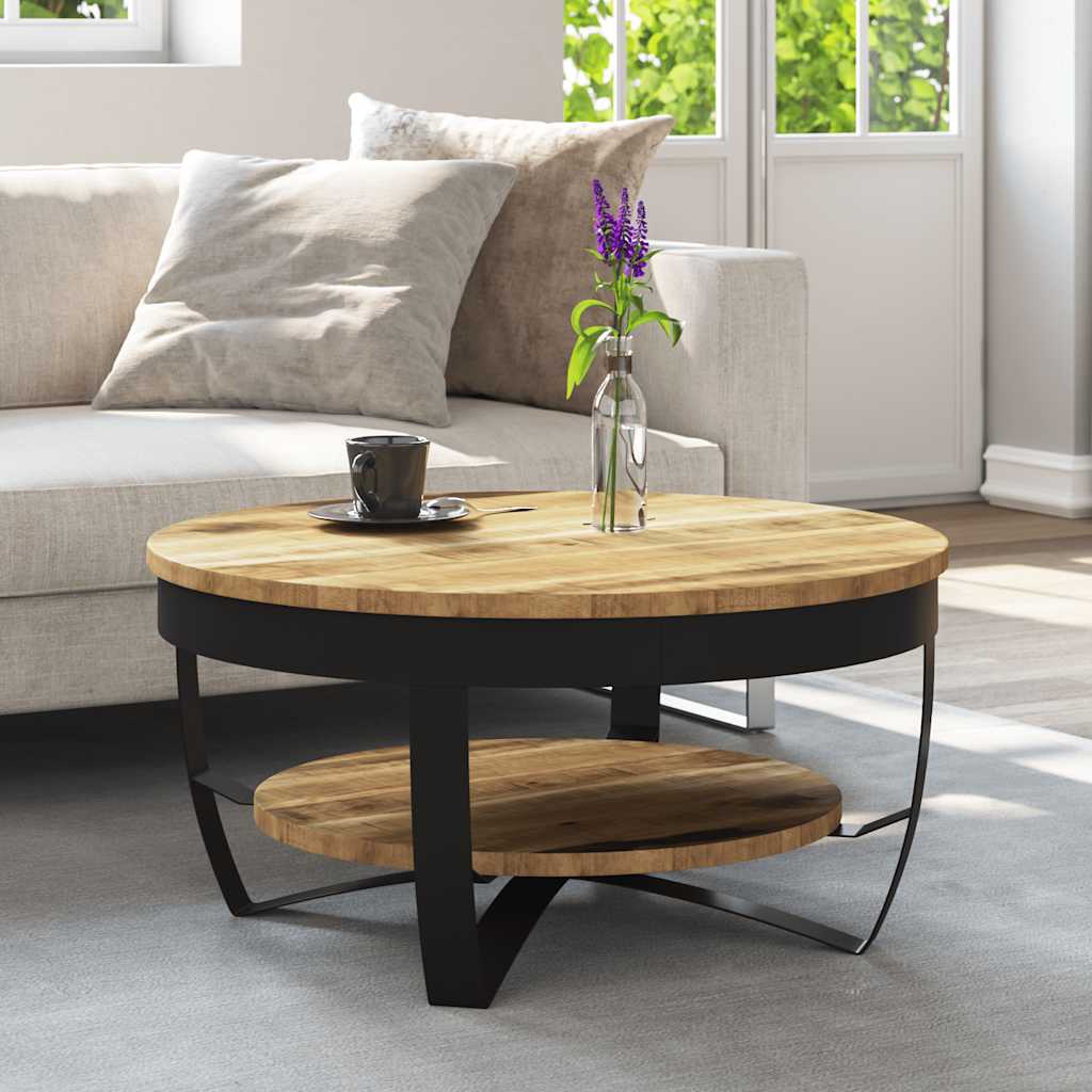 Table basse Bois massif de manguier brut 65x32 cm - XIOS