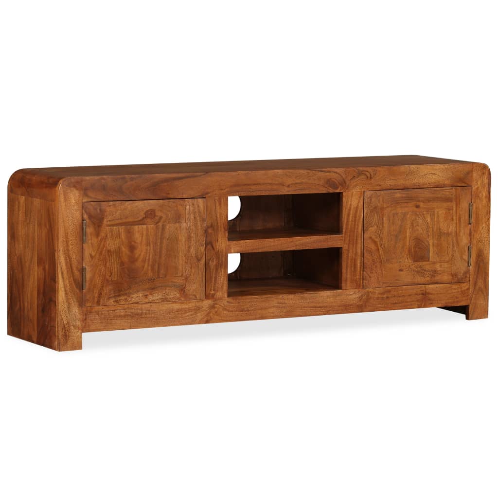 Meuble TV Bois massif avec finition miel 120 x 30 x 40 cm - XIOS