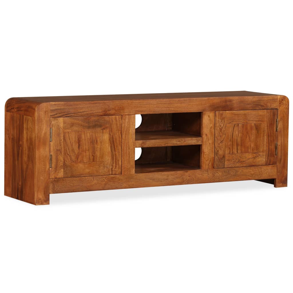 Meuble TV Bois massif avec finition miel 120 x 30 x 40 cm - XIOS