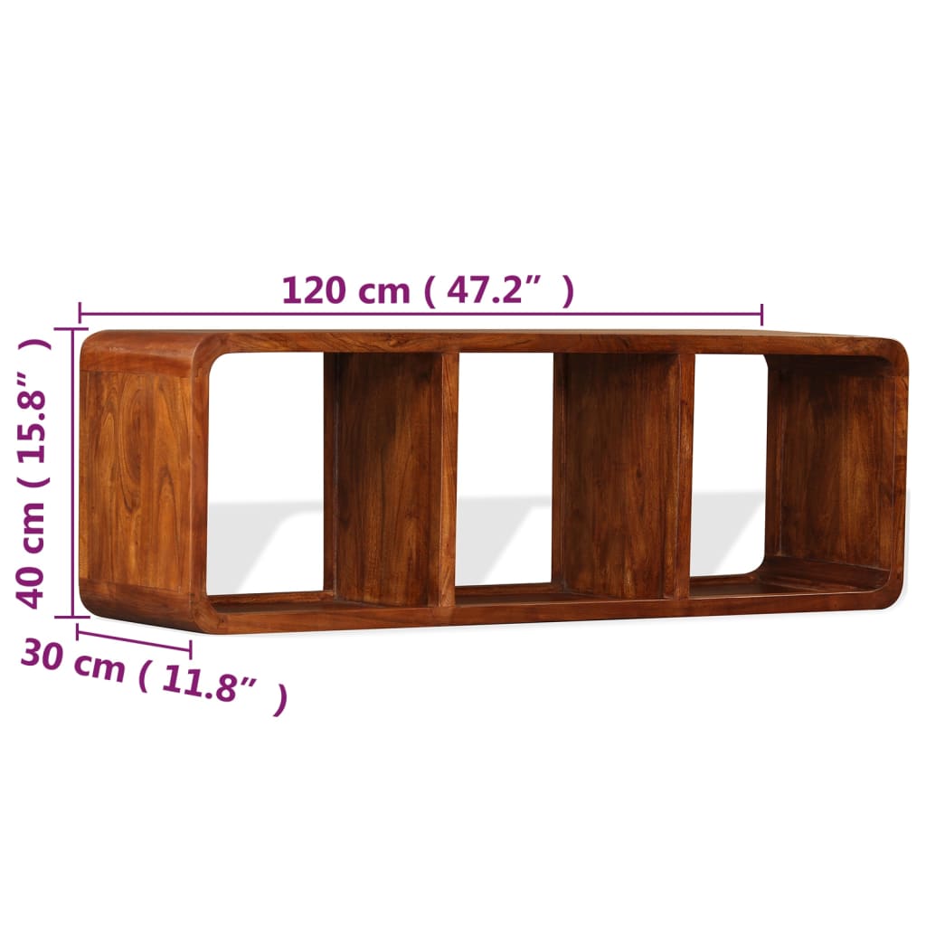 Meuble TV Bois massif avec finition miel 120 x 30 x 40 cm - XIOS