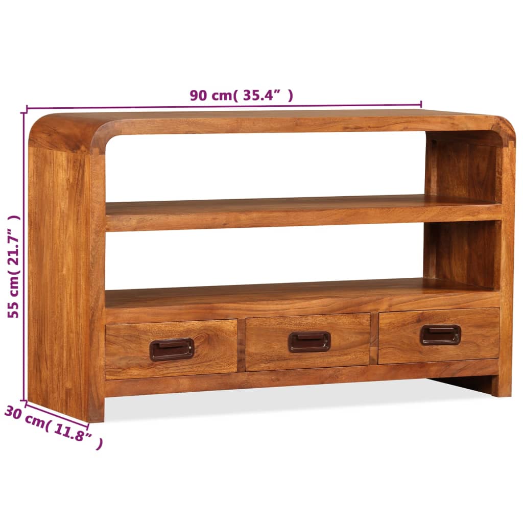 Meuble TV Bois d'acacia solide 90 x 30 x 55 cm - XIOS