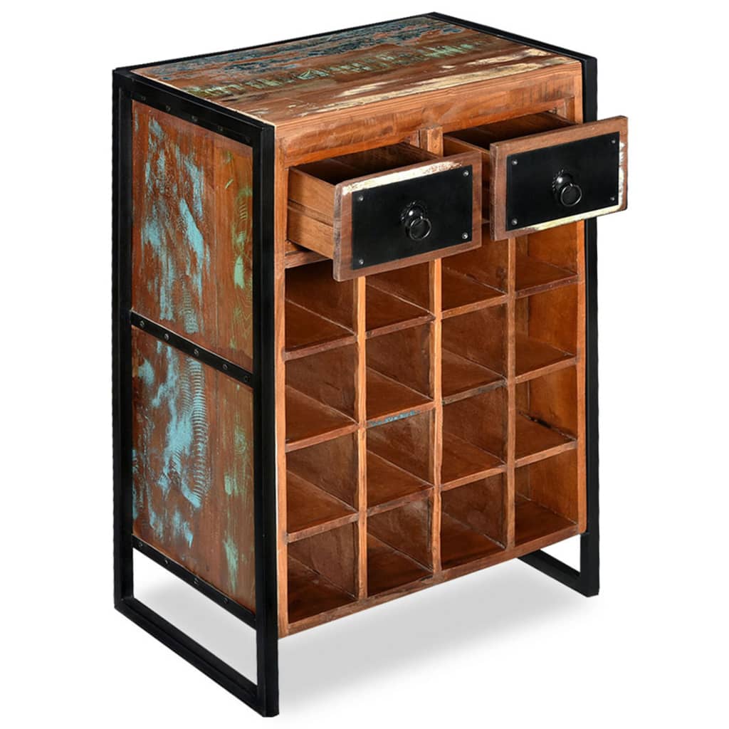 Casier à bouteilles 16 bouteilles Bois massif de récupération - XIOS