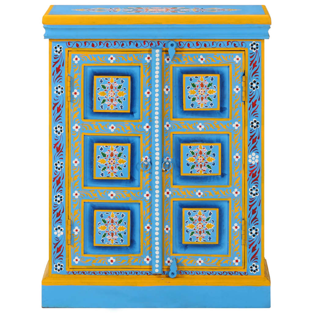 Buffet Bois massif de manguier Peinture manuelle turquoise - XIOS