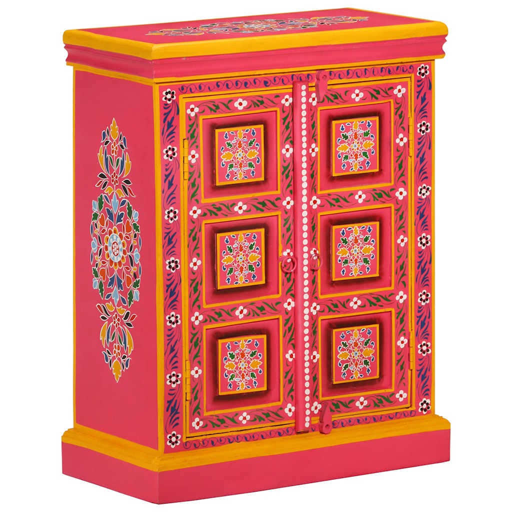 Buffet Bois massif de manguier Peinture rose à la main - XIOS