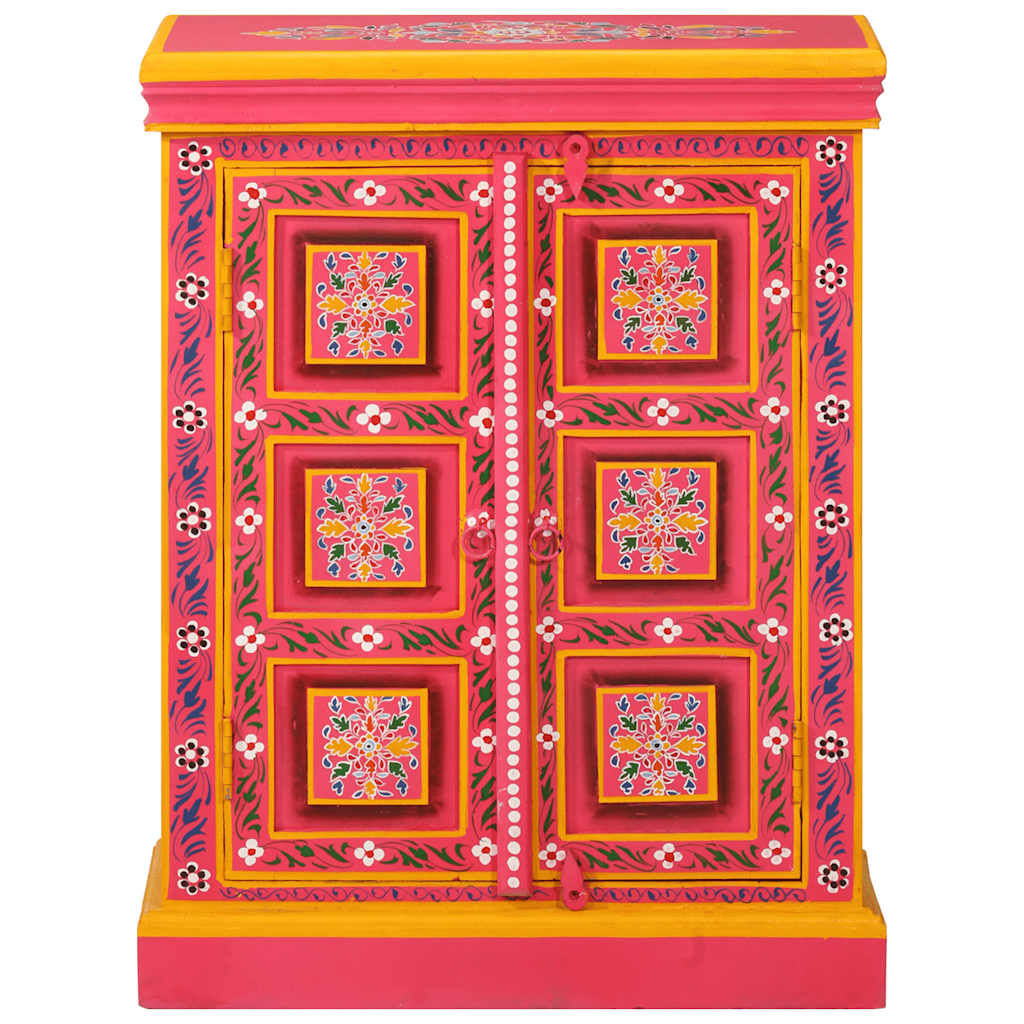 Buffet Bois massif de manguier Peinture rose à la main - XIOS