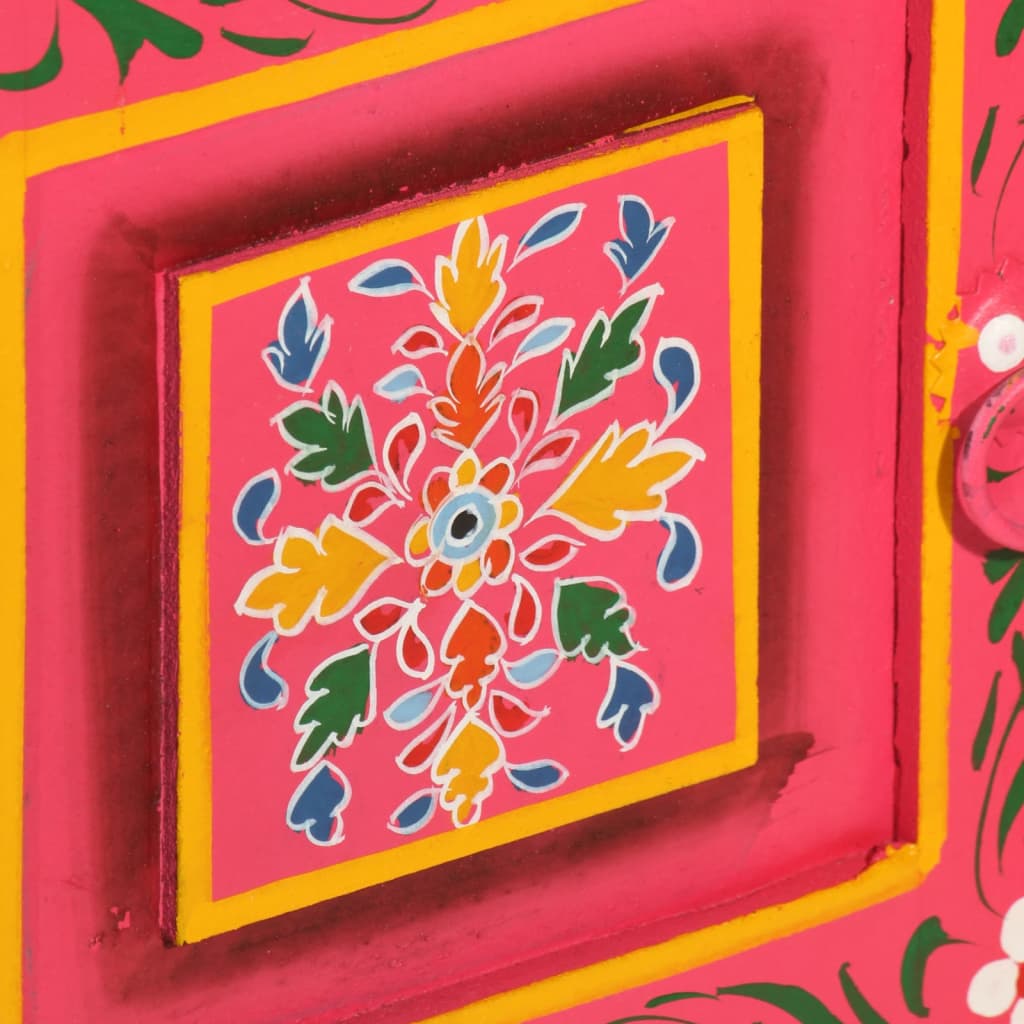 Buffet Bois massif de manguier Peinture rose à la main - XIOS