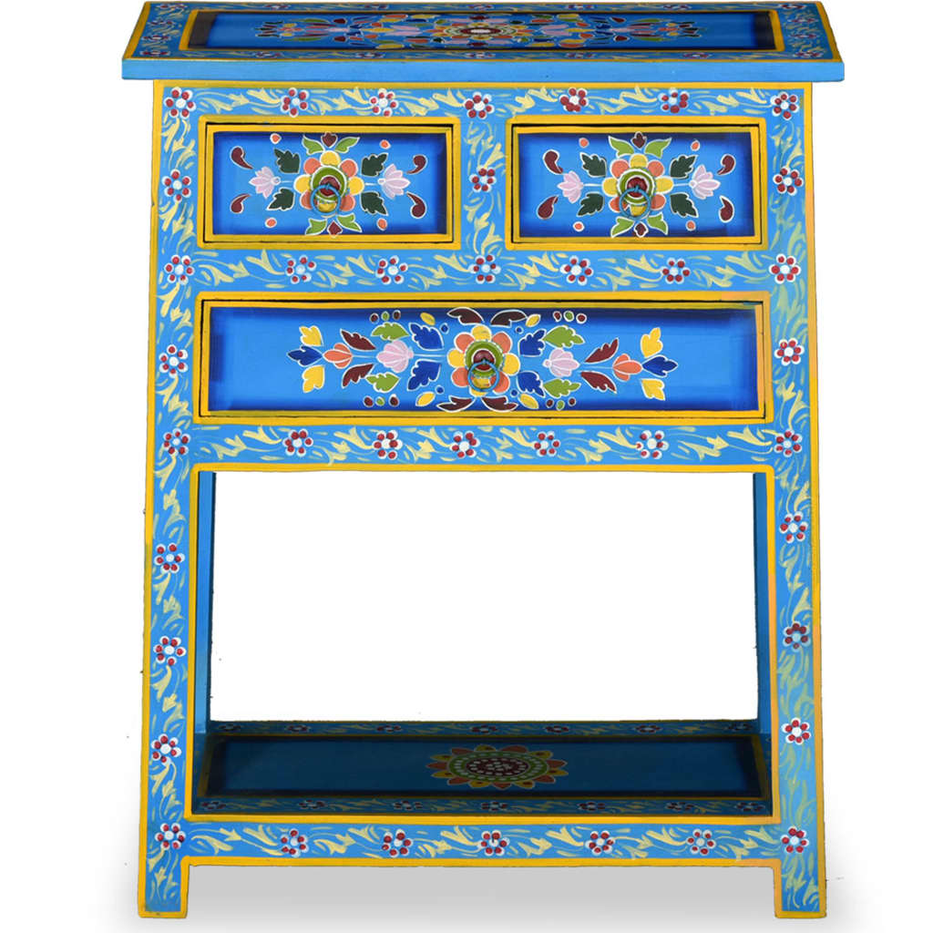 Buffet avec tiroirs Bois massif de manguier Peinture turquoise - XIOS