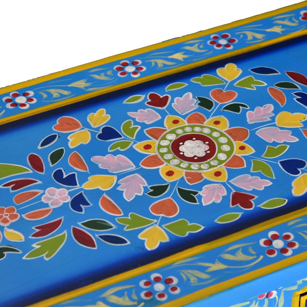 Buffet avec tiroirs Bois massif de manguier Peinture turquoise