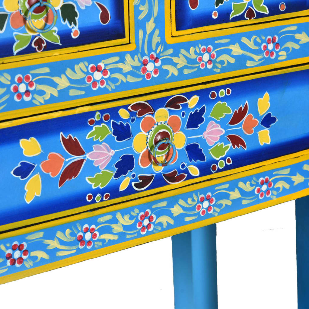 Buffet avec tiroirs Bois massif de manguier Peinture turquoise