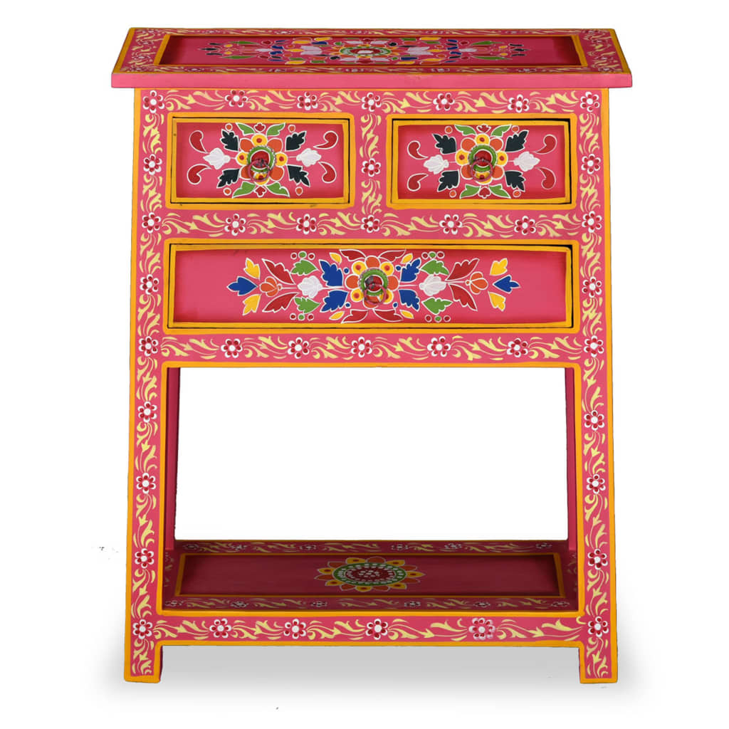Buffet avec tiroirs Bois massif de manguier Peinture rose - XIOS