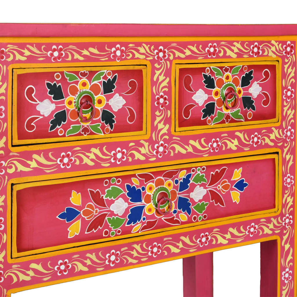 Buffet avec tiroirs Bois massif de manguier Peinture rose - XIOS