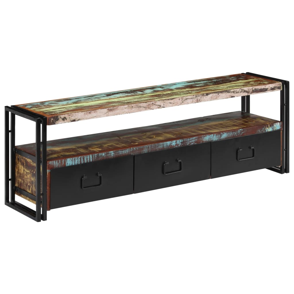 Meuble TV Bois de récupération massif 120 x 30 x 40 cm - XIOS