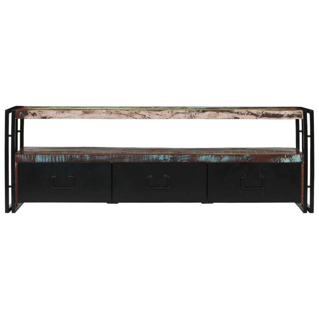 Meuble TV Bois de récupération massif 120 x 30 x 40 cm - XIOS